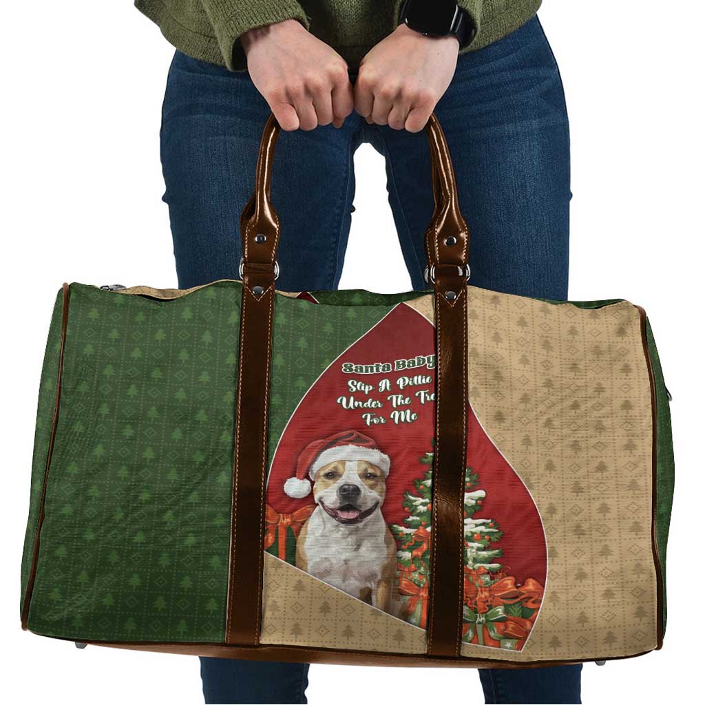 Merry Pitmas Travel Bag Santa Baby Slip A Pittie Under The Tree For Me - Wonder Print Shop