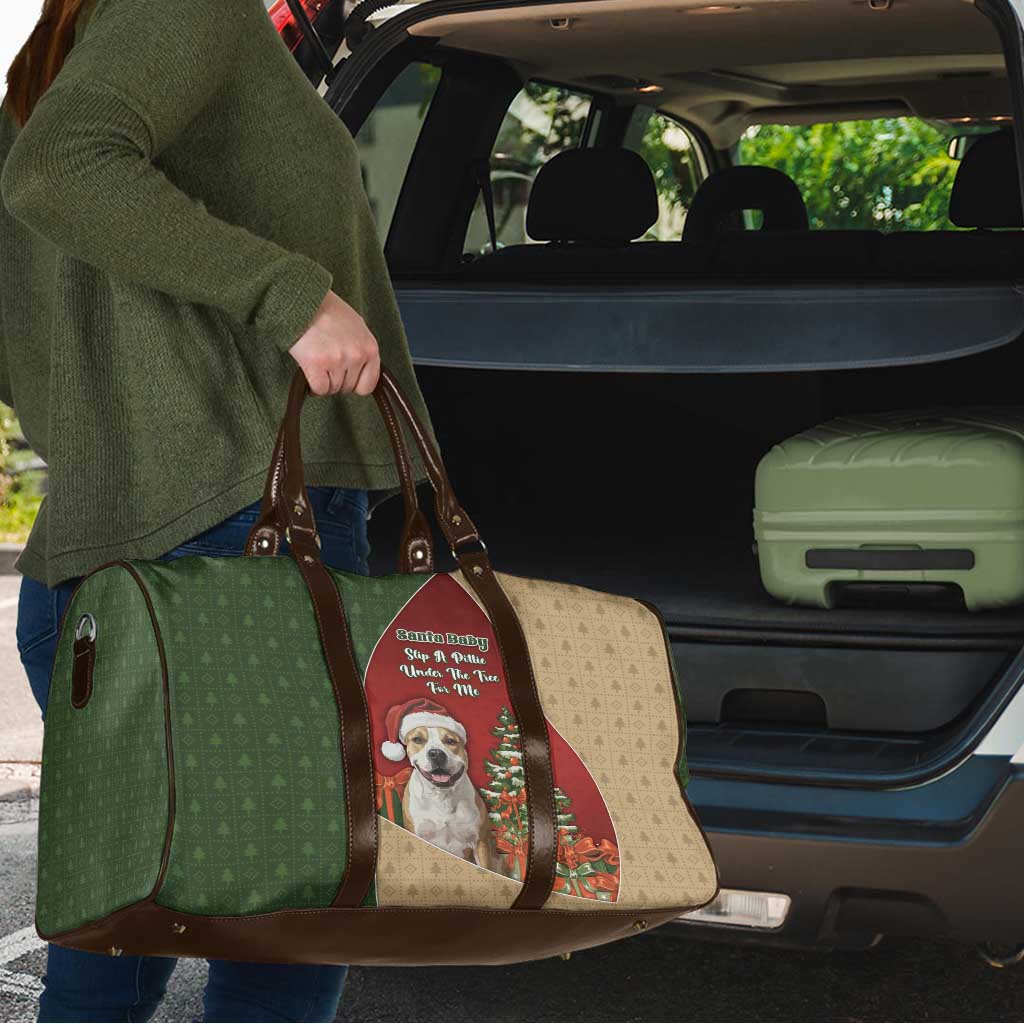 Merry Pitmas Travel Bag Santa Baby Slip A Pittie Under The Tree For Me - Wonder Print Shop