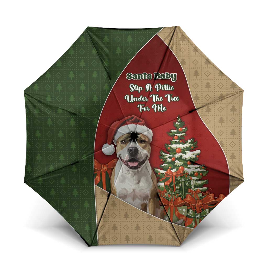 Merry Pitmas Umbrella Santa Baby Slip A Pittie Under The Tree For Me - Wonder Print Shop