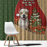 Merry Pitmas Window Curtain Santa Baby Slip A Pittie Under The Tree For Me - Wonder Print Shop