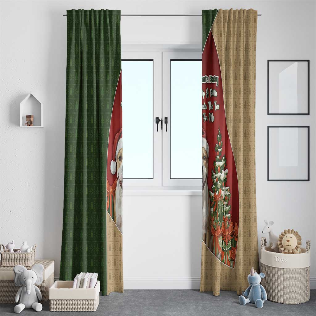 Merry Pitmas Window Curtain Santa Baby Slip A Pittie Under The Tree For Me - Wonder Print Shop
