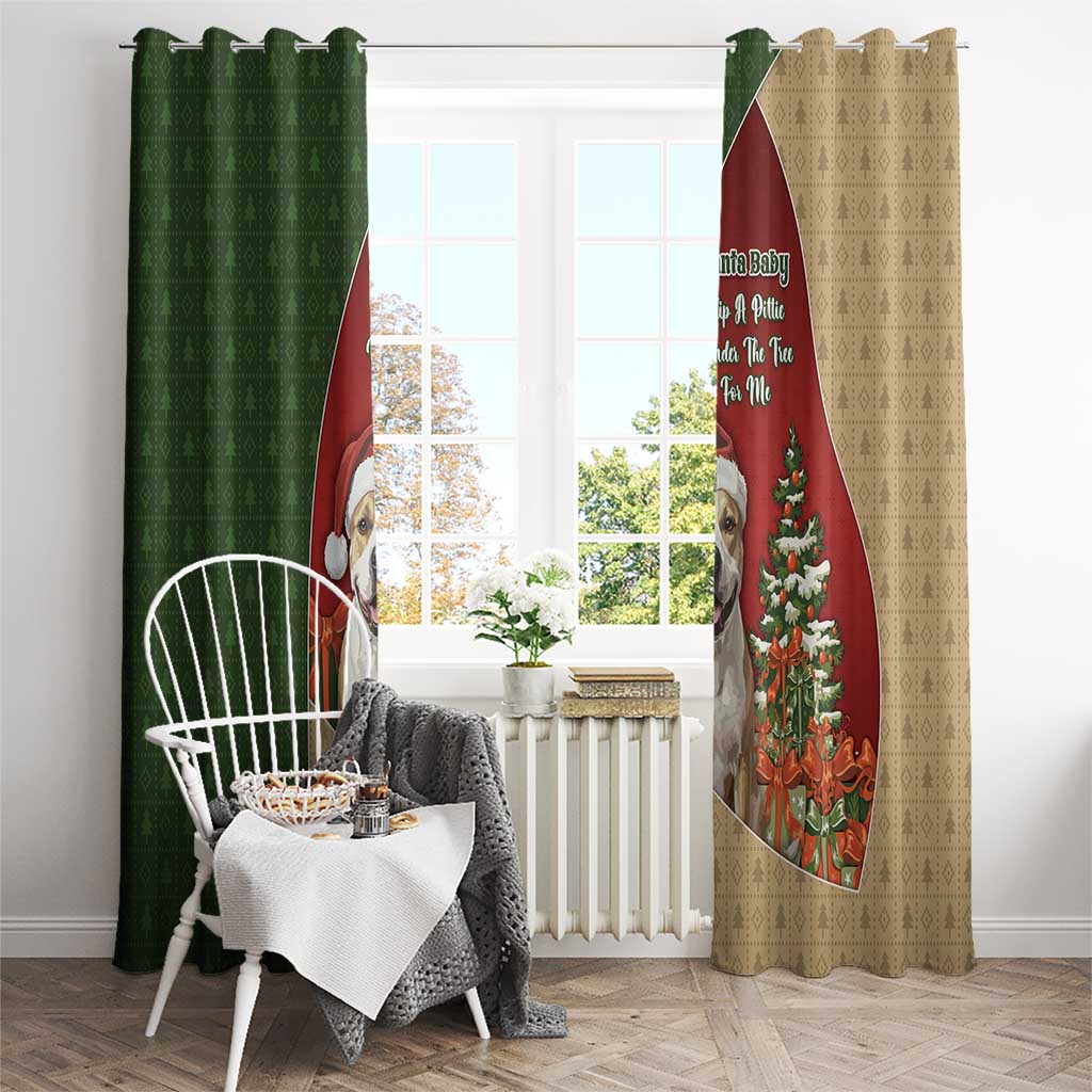 Merry Pitmas Window Curtain Santa Baby Slip A Pittie Under The Tree For Me - Wonder Print Shop