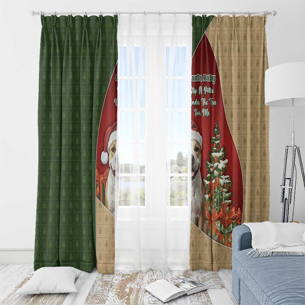Merry Pitmas Window Curtain Santa Baby Slip A Pittie Under The Tree For Me - Wonder Print Shop