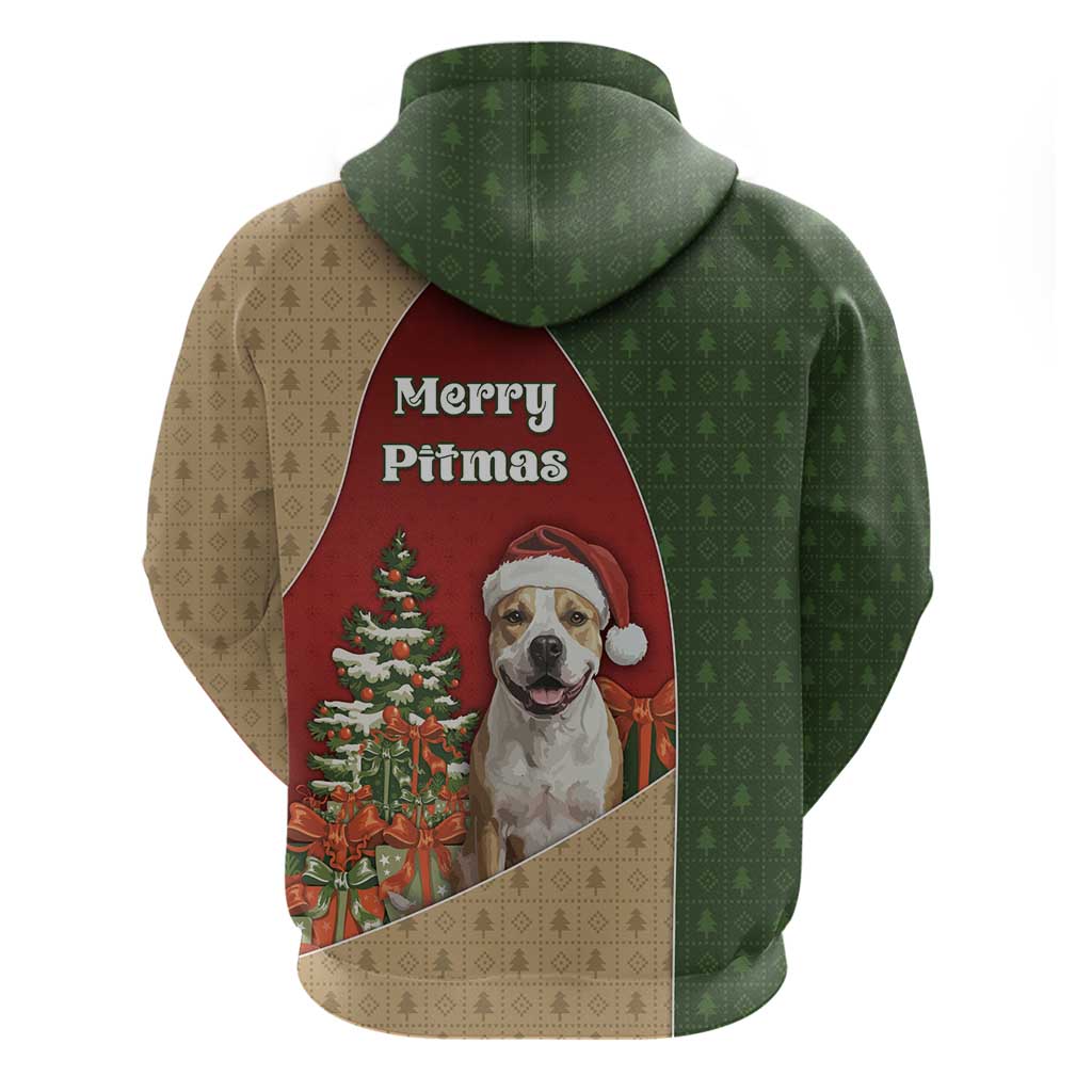 Merry Pitmas Zip Hoodie Santa Baby Slip A Pittie Under The Tree For Me - Wonder Print Shop