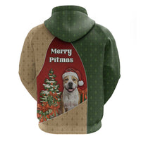 Merry Pitmas Zip Hoodie Santa Baby Slip A Pittie Under The Tree For Me - Wonder Print Shop
