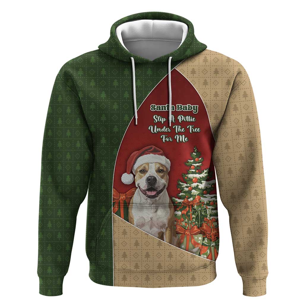 Merry Pitmas Zip Hoodie Santa Baby Slip A Pittie Under The Tree For Me - Wonder Print Shop
