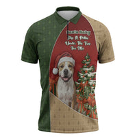 Merry Pitmas Zipper Polo Shirt Santa Baby Slip A Pittie Under The Tree For Me - Wonder Print Shop