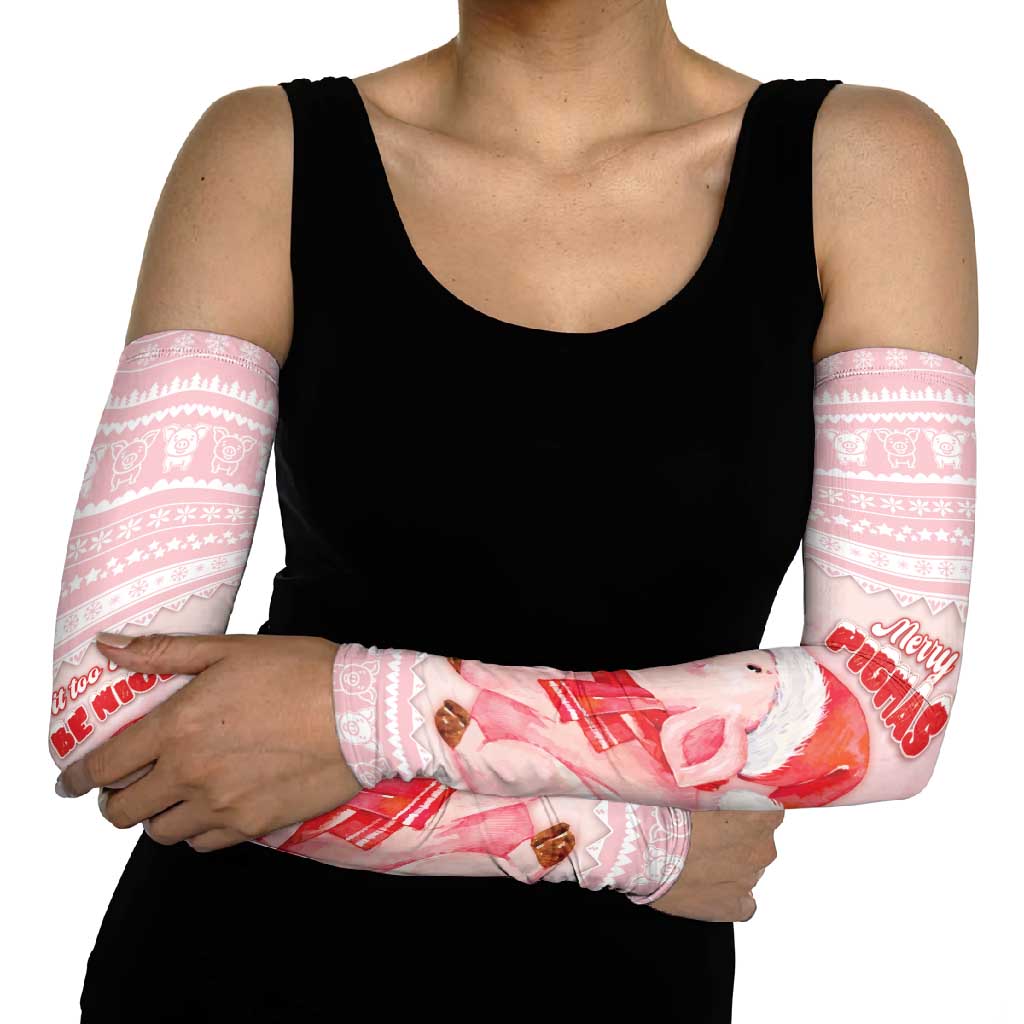 Merry Pigmas Arm Sleeves Is It Too Late To Be Nice - Wonder Print Shop