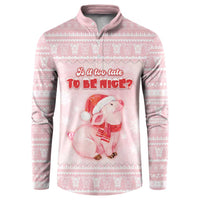 Merry Pigmas Button Sweatshirt Is It Too Late To Be Nice - Wonder Print Shop