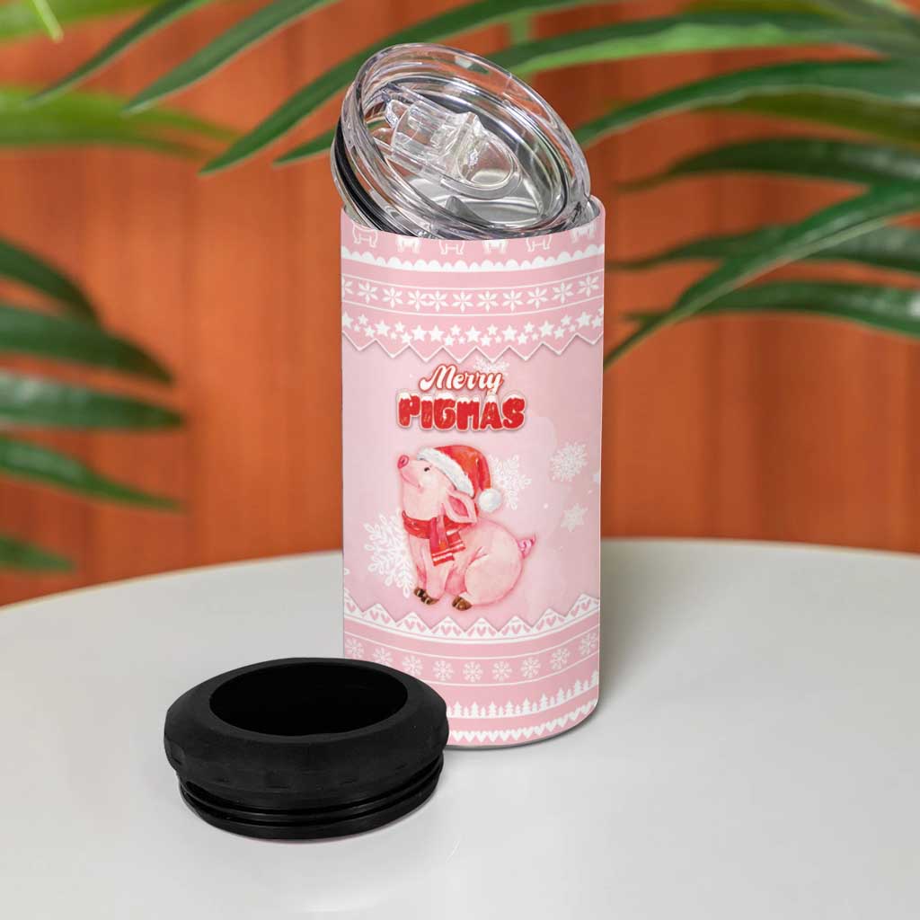 Merry Pigmas 4 in 1 Can Cooler Tumbler Is It Too Late To Be Nice - Wonder Print Shop