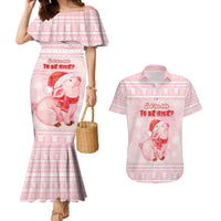 Merry Pigmas Couples Matching Mermaid Dress and Hawaiian Shirt Is It Too Late To Be Nice - Wonder Print Shop