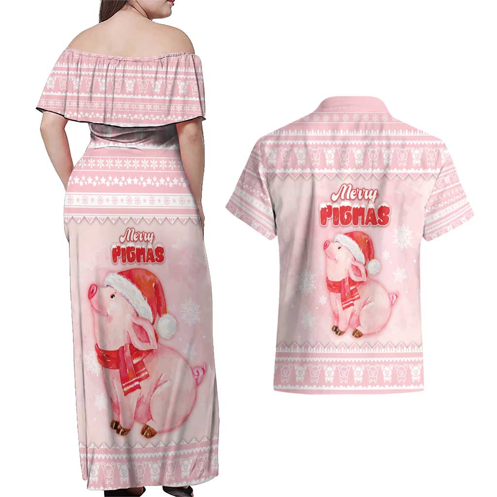 Merry Pigmas Couples Matching Off Shoulder Maxi Dress and Hawaiian Shirt Is It Too Late To Be Nice - Wonder Print Shop