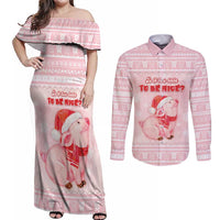 Merry Pigmas Couples Matching Off Shoulder Maxi Dress and Long Sleeve Button Shirt Is It Too Late To Be Nice - Wonder Print Shop