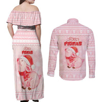 Merry Pigmas Couples Matching Off Shoulder Maxi Dress and Long Sleeve Button Shirt Is It Too Late To Be Nice - Wonder Print Shop