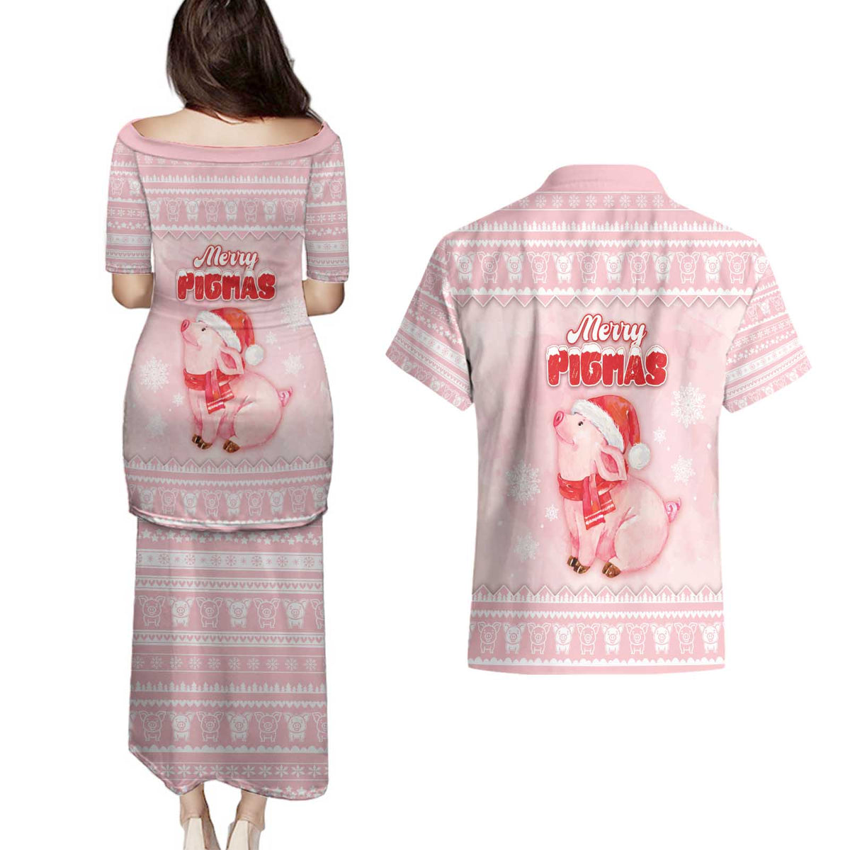 Merry Pigmas Couples Matching Puletasi and Hawaiian Shirt Is It Too Late To Be Nice - Wonder Print Shop