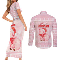 Merry Pigmas Couples Matching Short Sleeve Bodycon Dress and Long Sleeve Button Shirt Is It Too Late To Be Nice - Wonder Print Shop