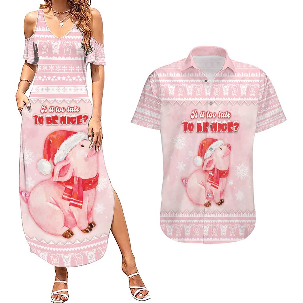 Merry Pigmas Couples Matching Summer Maxi Dress and Hawaiian Shirt Is It Too Late To Be Nice - Wonder Print Shop