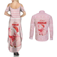 Merry Pigmas Couples Matching Summer Maxi Dress and Long Sleeve Button Shirt Is It Too Late To Be Nice - Wonder Print Shop