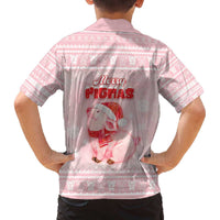 Merry Pigmas Family Matching Off The Shoulder Long Sleeve Dress and Hawaiian Shirt Is It Too Late To Be Nice - Wonder Print Shop