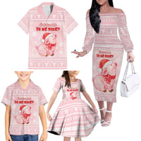 Merry Pigmas Family Matching Off The Shoulder Long Sleeve Dress and Hawaiian Shirt Is It Too Late To Be Nice - Wonder Print Shop