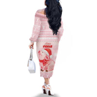 Merry Pigmas Family Matching Off The Shoulder Long Sleeve Dress and Hawaiian Shirt Is It Too Late To Be Nice - Wonder Print Shop
