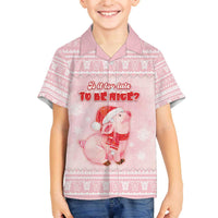 Merry Pigmas Family Matching Off The Shoulder Long Sleeve Dress and Hawaiian Shirt Is It Too Late To Be Nice - Wonder Print Shop