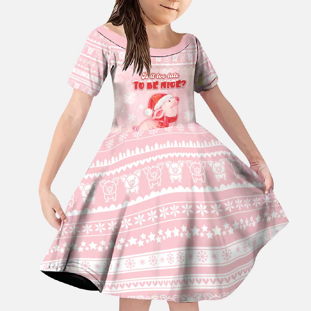 Merry Pigmas Family Matching Off Shoulder Maxi Dress and Hawaiian Shirt Is It Too Late To Be Nice - Wonder Print Shop