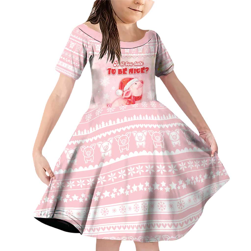 Merry Pigmas Family Matching Off Shoulder Short Dress and Hawaiian Shirt Is It Too Late To Be Nice - Wonder Print Shop