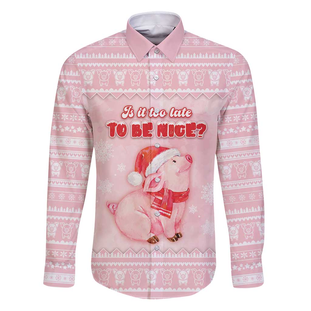 Merry Pigmas Family Matching Puletasi and Hawaiian Shirt Is It Too Late To Be Nice - Wonder Print Shop