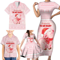 Merry Pigmas Family Matching Short Sleeve Bodycon Dress and Hawaiian Shirt Is It Too Late To Be Nice - Wonder Print Shop