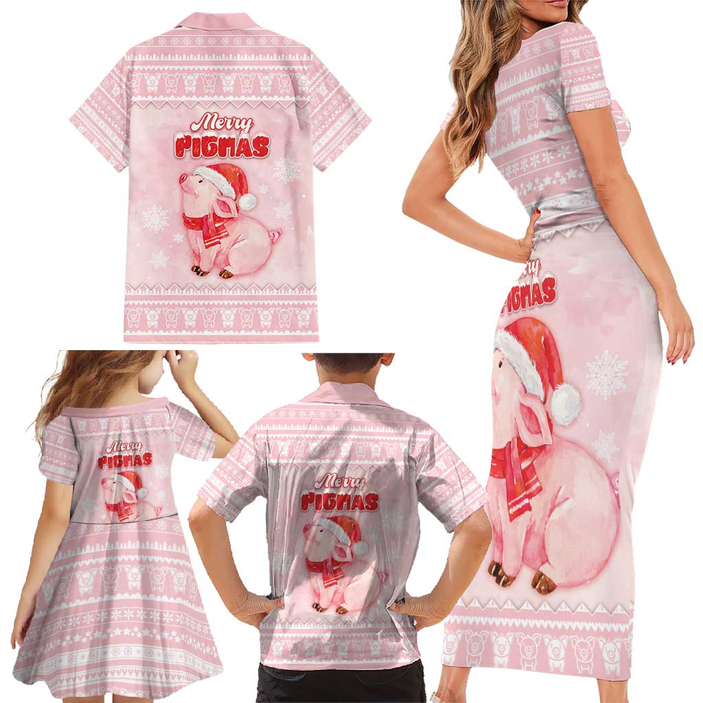 Merry Pigmas Family Matching Short Sleeve Bodycon Dress and Hawaiian Shirt Is It Too Late To Be Nice - Wonder Print Shop