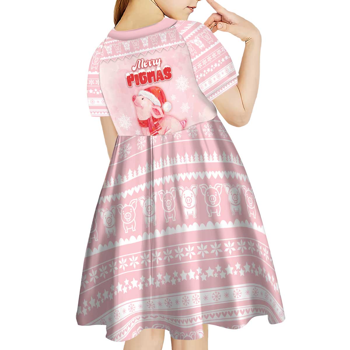 Merry Pigmas Kid Short Sleeve Dress Is It Too Late To Be Nice - Wonder Print Shop