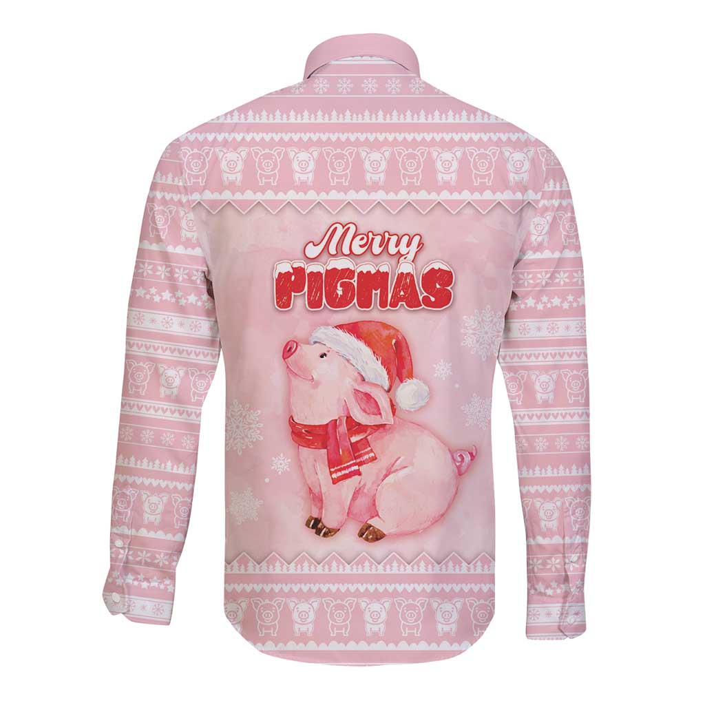 Merry Pigmas Long Sleeve Button Shirt Is It Too Late To Be Nice - Wonder Print Shop