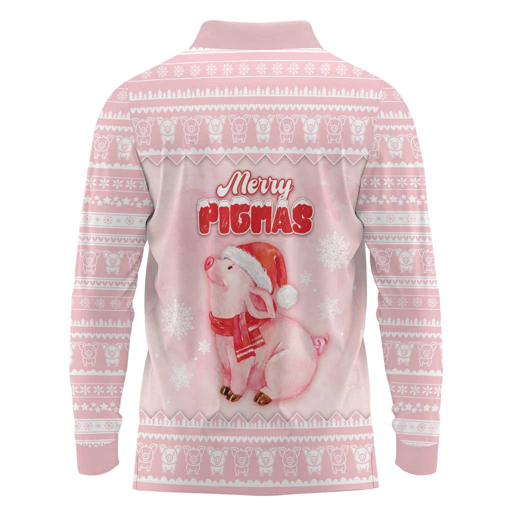 Merry Pigmas Long Sleeve Polo Shirt Is It Too Late To Be Nice - Wonder Print Shop