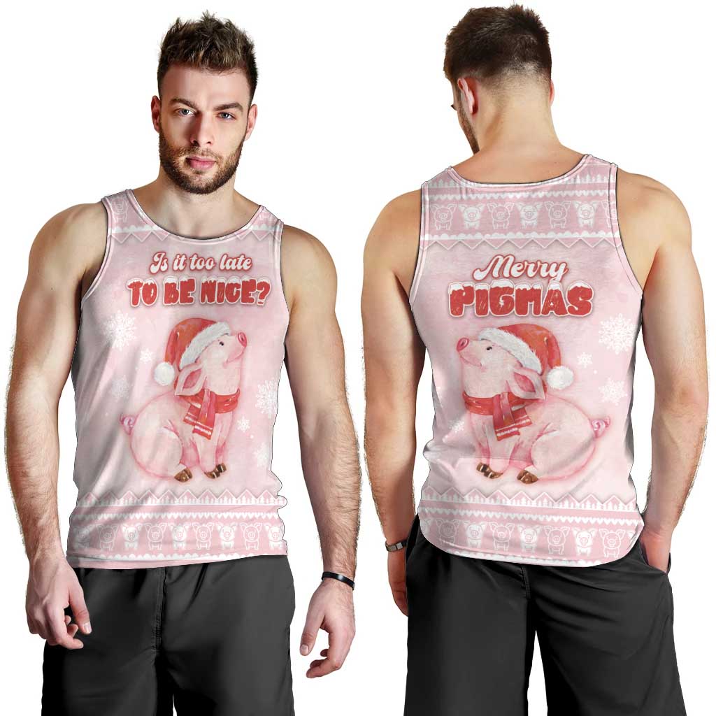 Merry Pigmas Men Tank Top Is It Too Late To Be Nice - Wonder Print Shop