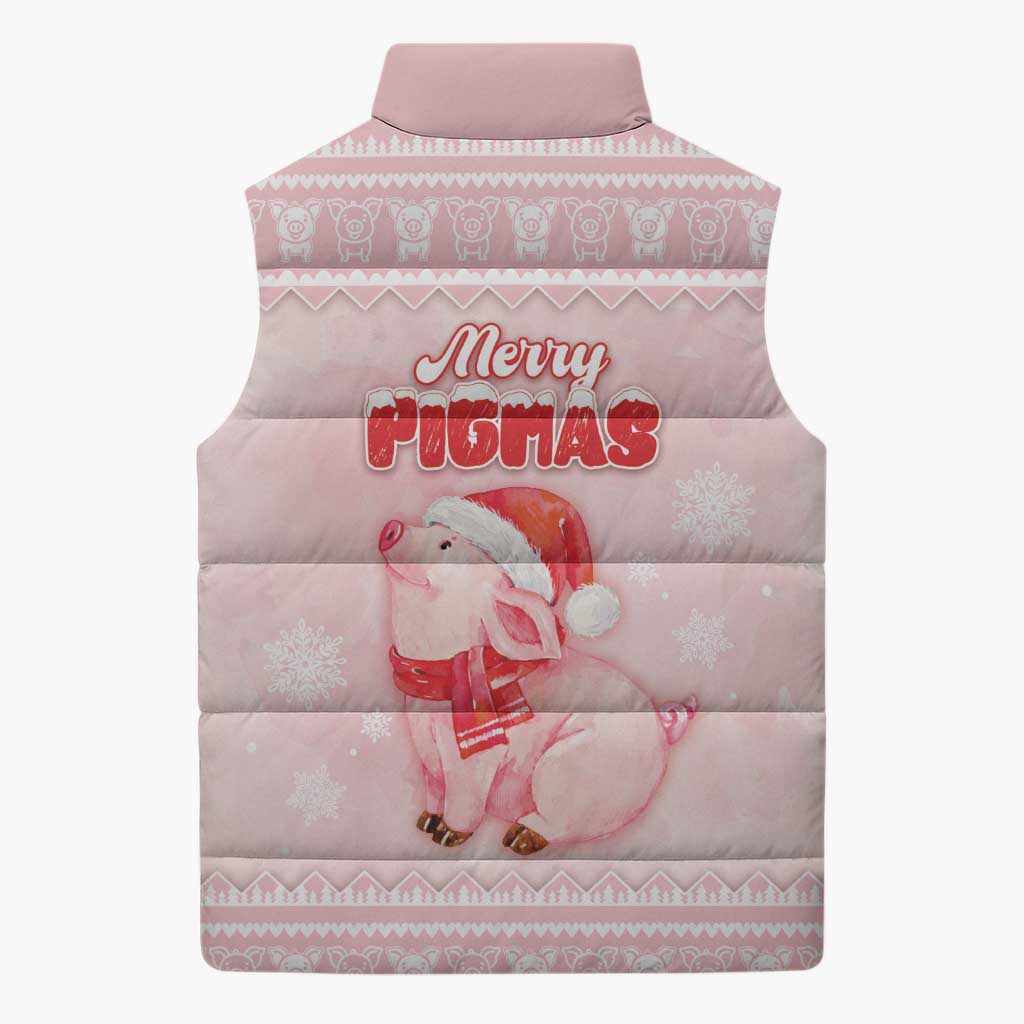 Merry Pigmas Sleeveless Puffer Jacket Is It Too Late To Be Nice - Wonder Print Shop