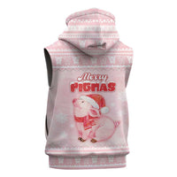 Merry Pigmas Sleeveless Zip Hoodie Is It Too Late To Be Nice - Wonder Print Shop