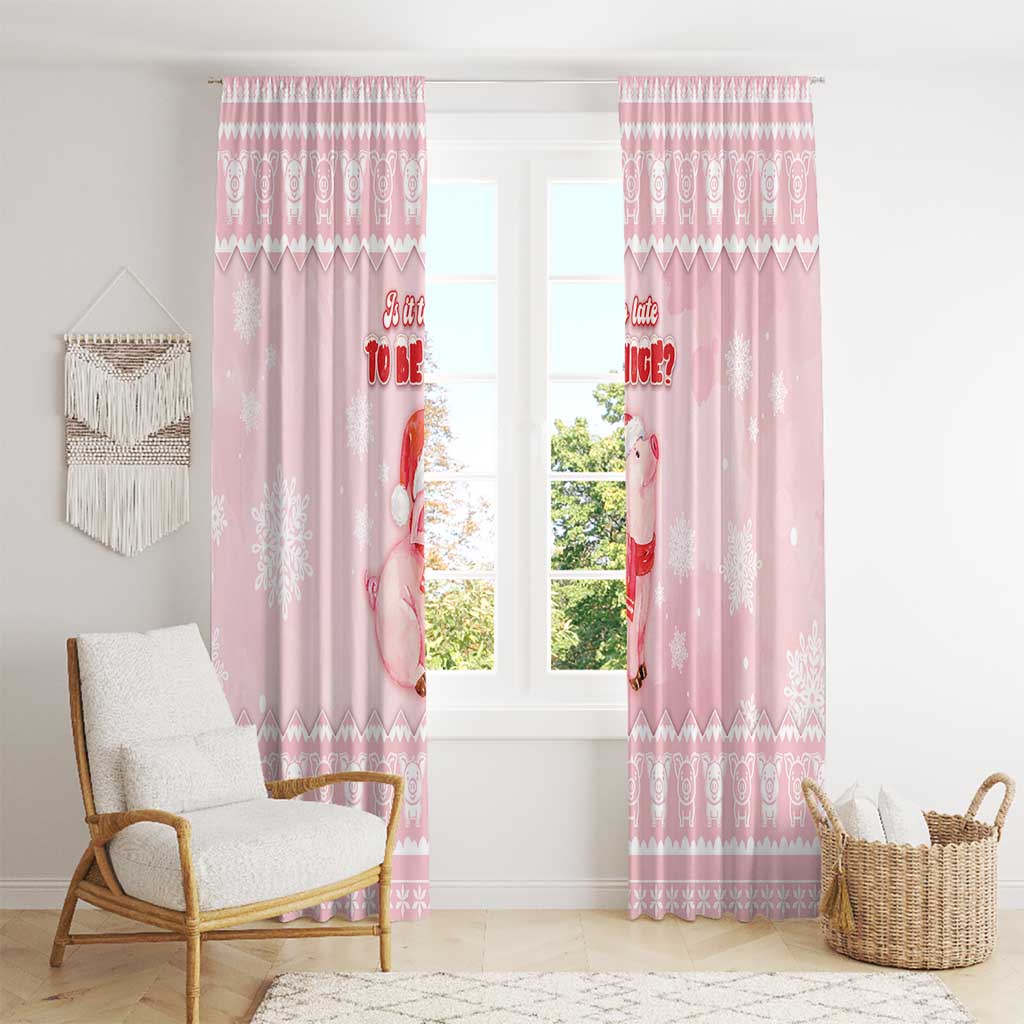 Merry Pigmas Window Curtain Is It Too Late To Be Nice - Wonder Print Shop