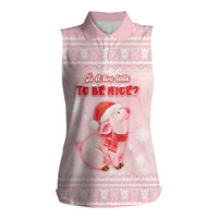 Merry Pigmas Women Sleeveless Polo Shirt Is It Too Late To Be Nice - Wonder Print Shop