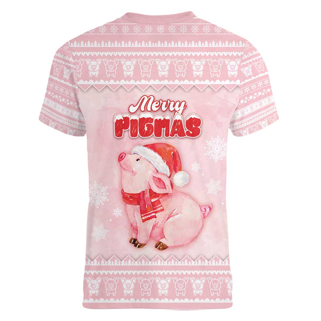 Merry Pigmas Women V-Neck T-Shirt Is It Too Late To Be Nice - Wonder Print Shop