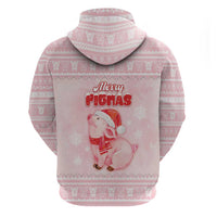 Merry Pigmas Zip Hoodie Is It Too Late To Be Nice - Wonder Print Shop