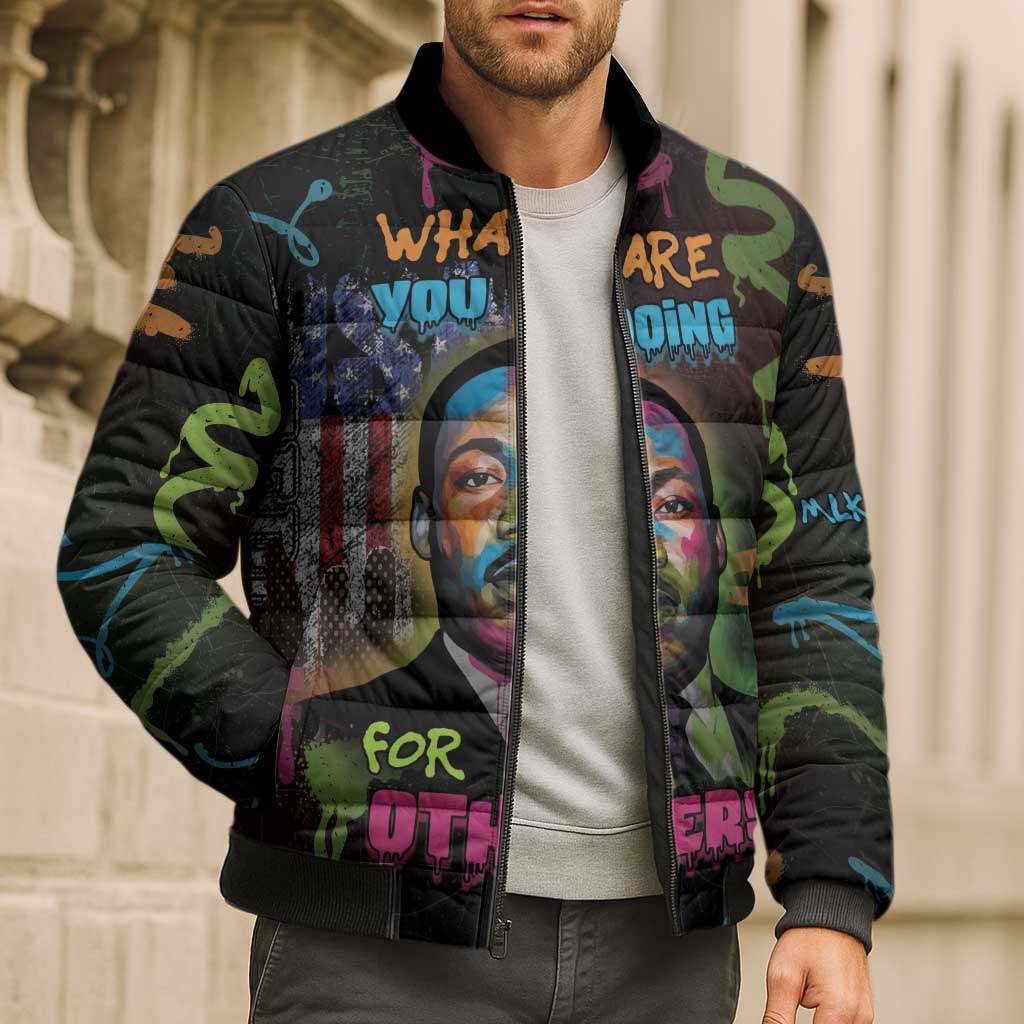 Martin Luther King Jr Day Bomber Puffer Jacket What Are You Doing For Others - Wonder Print Shop