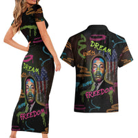 Martin Luther King Jr Day Couples Matching Short Sleeve Bodycon Dress and Hawaiian Shirt What Are You Doing For Others - Wonder Print Shop