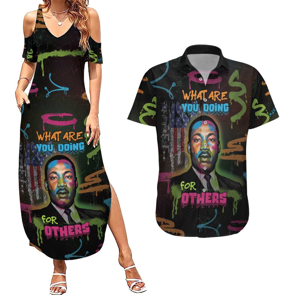 Martin Luther King Jr Day Couples Matching Summer Maxi Dress and Hawaiian Shirt What Are You Doing For Others - Wonder Print Shop