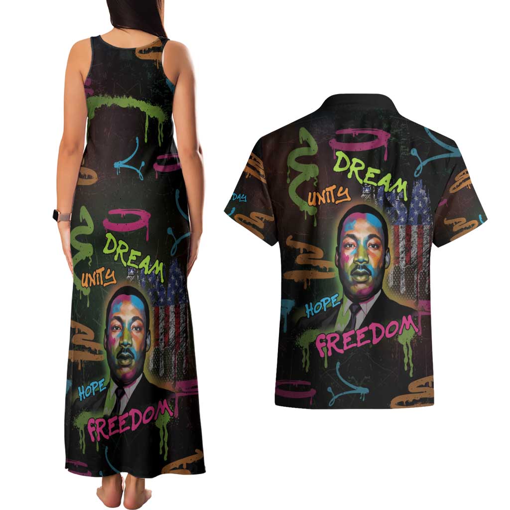 Martin Luther King Jr Day Couples Matching Tank Maxi Dress and Hawaiian Shirt What Are You Doing For Others - Wonder Print Shop