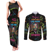 Martin Luther King Jr Day Couples Matching Tank Maxi Dress and Long Sleeve Button Shirt What Are You Doing For Others - Wonder Print Shop
