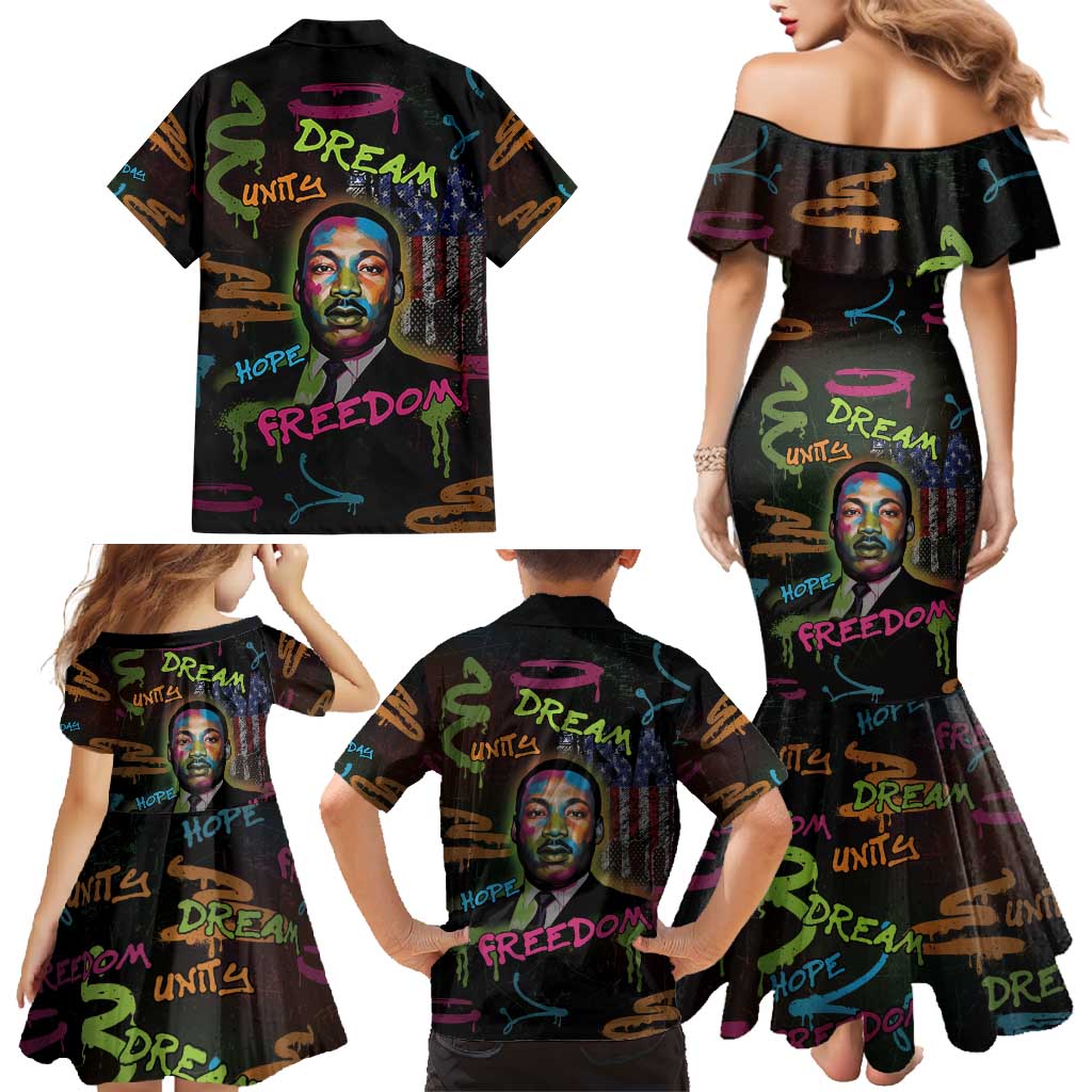 Martin Luther King Jr Day Family Matching Mermaid Dress and Hawaiian Shirt What Are You Doing For Others - Wonder Print Shop