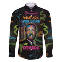 Martin Luther King Jr Day Family Matching Off The Shoulder Long Sleeve Dress and Hawaiian Shirt What Are You Doing For Others - Wonder Print Shop