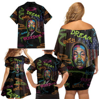 Martin Luther King Jr Day Family Matching Off Shoulder Short Dress and Hawaiian Shirt What Are You Doing For Others - Wonder Print Shop