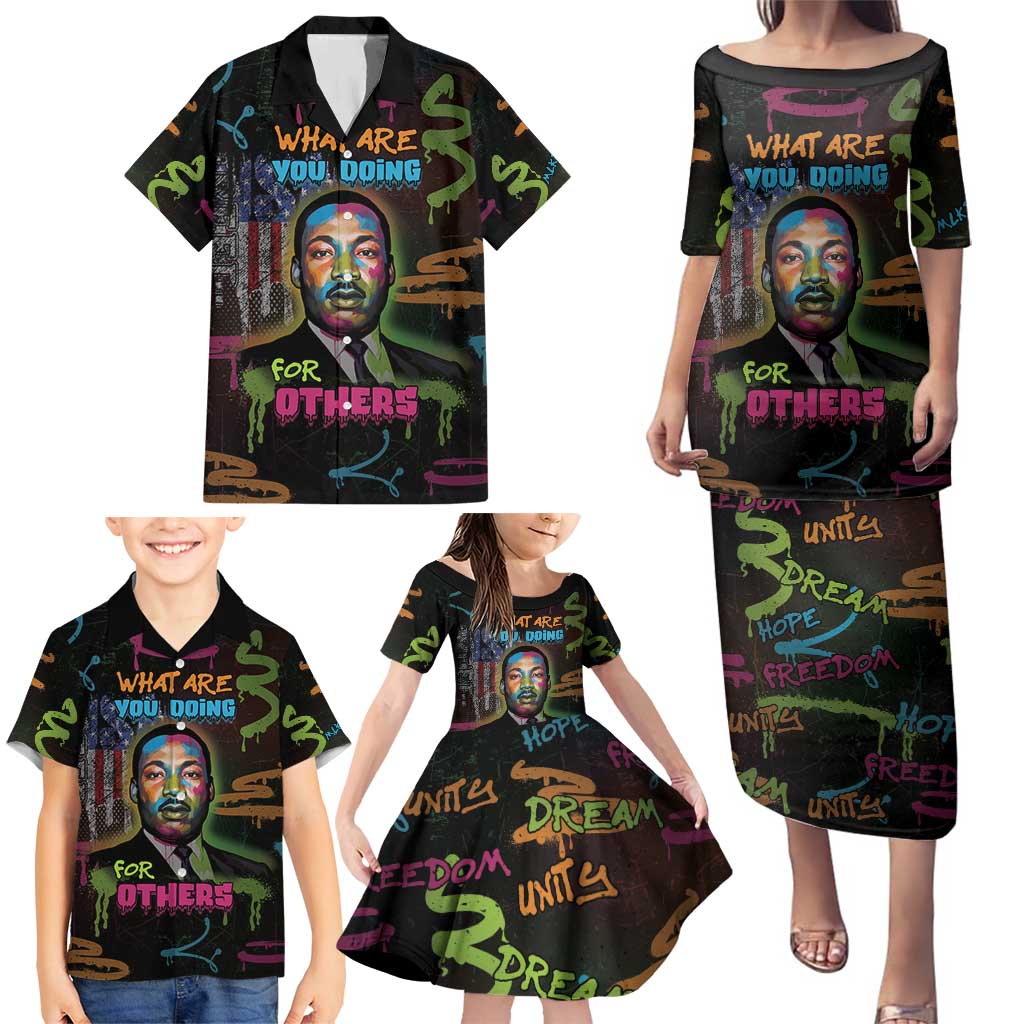 Martin Luther King Jr Day Family Matching Puletasi and Hawaiian Shirt What Are You Doing For Others - Wonder Print Shop